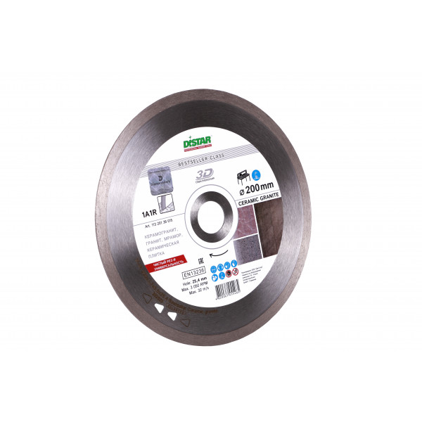 Картинка - Алмазный отрезной диск Distar 1A1R 3 Bestseller Ceramic granite 200x1.7x8.5x22.2 мм