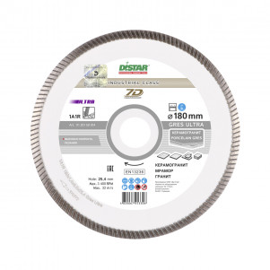 Алмазный отрезной диск Distar 1A1R Gres Ultra 180x1.4/1.0x8.5x25.4 мм