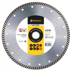 Алмазный отрезной диск Distar Turbo Universal 230x2.6x9x22.23 мм