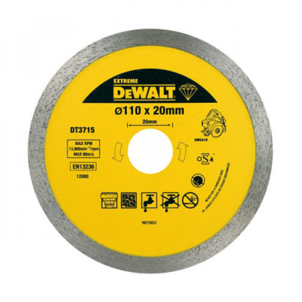 Картинка - Диск алмазный DeWALT DT3715 110х8 мм для плиткореза DWC410