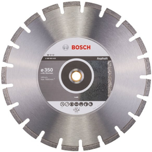 Картинка - Алмазный диск Bosch Standart for Asphalt 350-20/25,4 (2608602625)