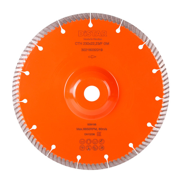 Картинка - Диск алмазный отрезной Distar 1A1R TURBO 230X22,23/F LASER CTH GM
