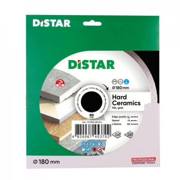 Картинка - Диск алмазный отрезной Distar 1A1R 180x1,4/1,0x8,5x25,4 Hard ceramics
