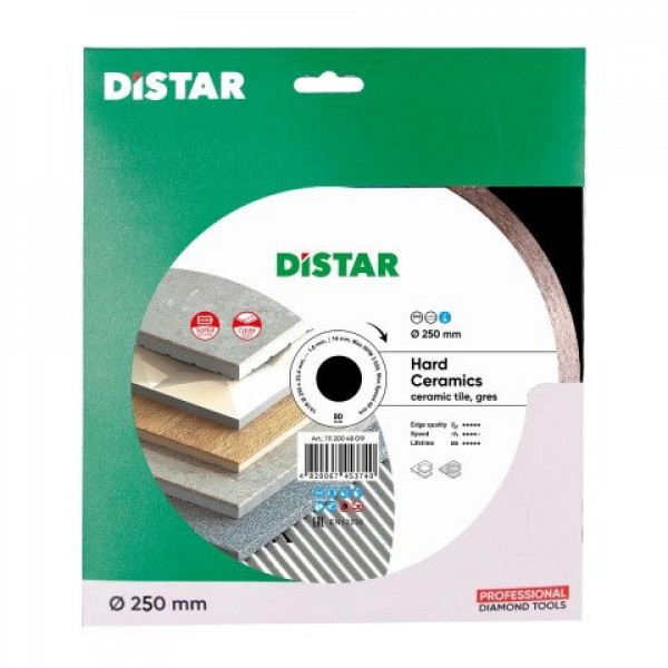 Картинка - Диск алмазный отрезной Distar 1A1R 250x1,6/1,2x10x25,4 Hard ceramics