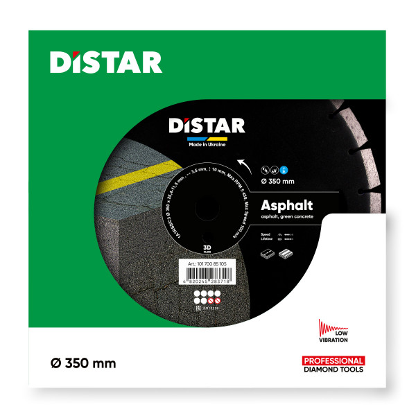 Картинка - Диск алмазный отрезной Distar 1A1RSS/C3 350x3,5/2,5x10x25,4-11,5-24 HIT Asphalt Pro