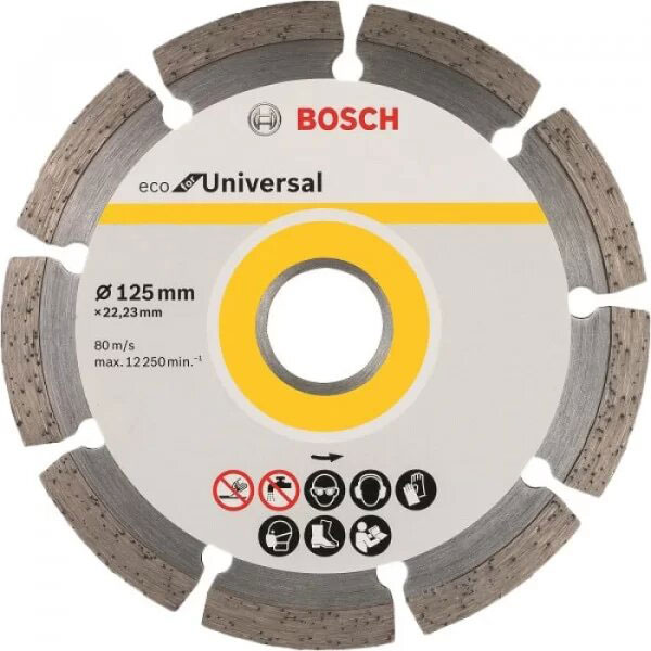 Картинка - Алмазный круг отрезной BOSCH ECO Universal 125х22.23 сегмент 10 шт (2608615041)