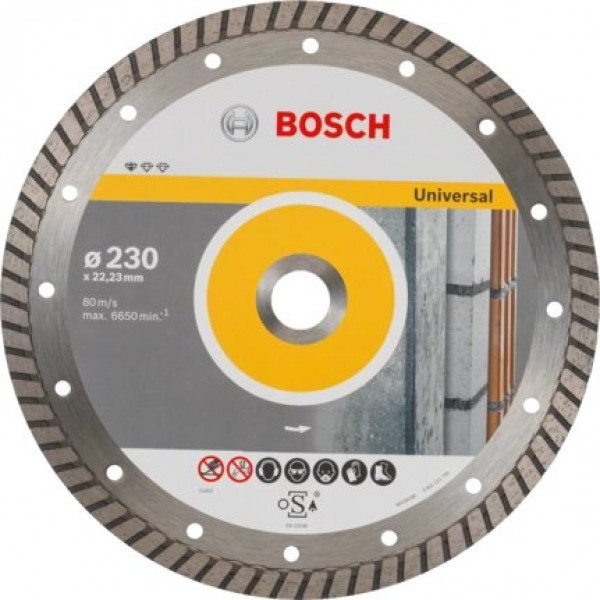 Картинка - Круг алмазный отрезной Bosch PF Universal 230х22.23 (2608603252), 10 шт