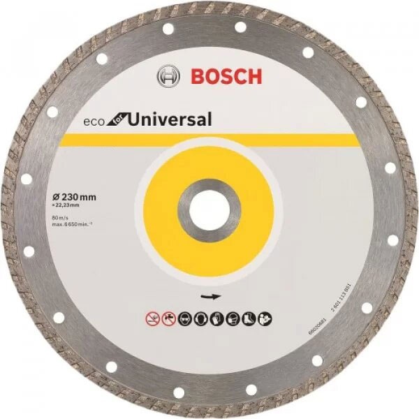 Фото - Алмазний круг відрізний Bosch ECO Universal 230х22.23 турбо 10 шт