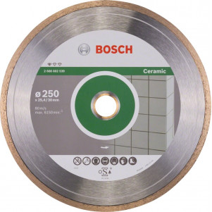 Круг алмазный отрезной Bosch PF Ceramic 250х30/25.4 керамика (2608602539)