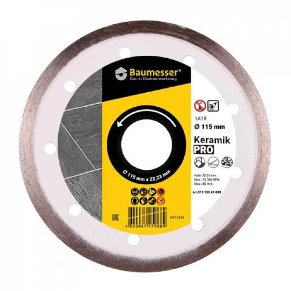 Картинка - Круг алмазный отрезной 1A1R 115 KERAMIK