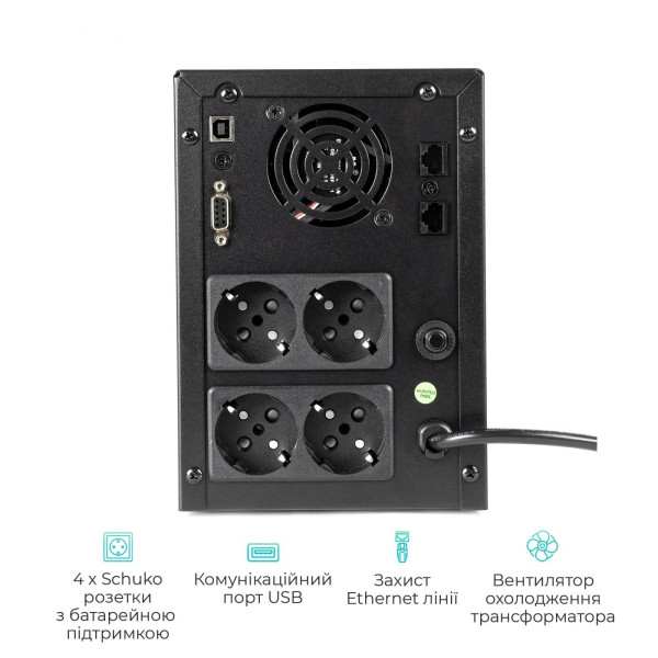 Картинка - ИБП (UPS) линейно-интерактивный QUBE DG 2450