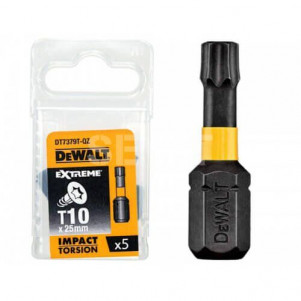 Бита ударная DeWALT DT7379T IMPACT TORSION, Т10 мм,L раб.=25 мм, 5 штук