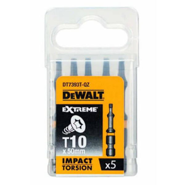 Фото - Біта ударна DeWALT DT7393T IMPACT TORSION, Т10 мм, L раб. = 50 мм, 5 штук