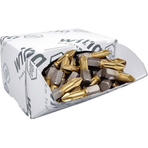 Картинка - Набор бит Wiha РH2х25 TiN (50 шт / уп) с титановым покрытием.