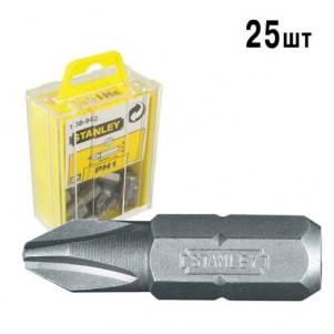 Бита STANLEY с шестигранным хвостовиком 1/4" Ph1, L=25мм, 25шт.