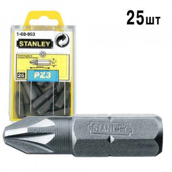 Фото - Біта STANLEY з шестигранним хвостовиком 1/4 "Pz3, L = 25мм, 25шт.