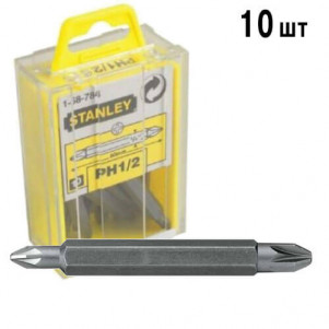 Бита двухсторонняя STANLEY  1/4" Ph1 и Ph2, L=60мм, 10шт.