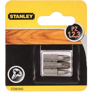 Биты STANLEY STA61043 Pz1, Pz2, Pz3, L=25 мм, 3шт