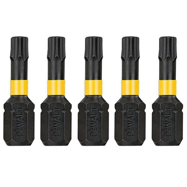 Картинка - Бита ударная DeWALT DT7381T IMPACT TORSION, Т20 мм,L раб.=25 мм, 5 штук