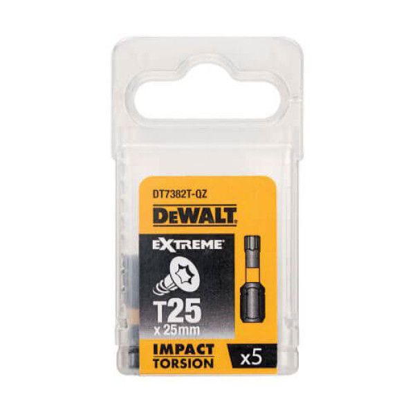 Фото - Біта ударна DeWALT DT7382T IMPACT TORSION, Т25 мм, L раб. = 25 мм, 5 штук