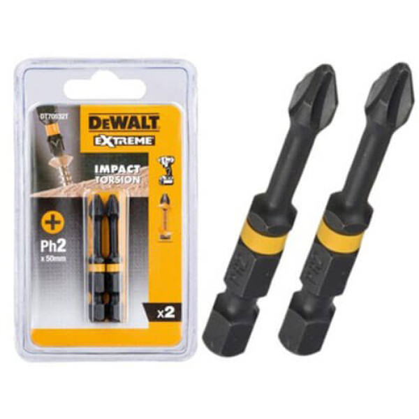 Фото - Біта ударна DeWALT DT70532T IMPACT TORSION, PH2 мм, L раб. = 50 мм, 2 штуки