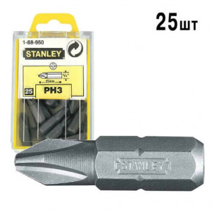 Бита STANLEY с шестигранным хвостовиком 1/4" Ph3, L=25мм, 25шт.