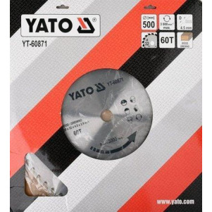 Диск пильный Yato по дереву 500x32x4.5 YT-60871