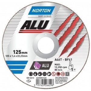 Диск отрезной NORTON-Alu A46N 125х22.2х1.6