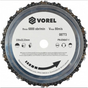 Диск ланцюговий по дереву для шліфувальної машини 230х22.23 VOREL 08773
