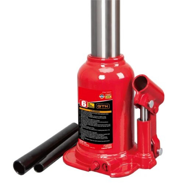 Фото - Домкрат гідравлічний пляшковий GTM TF0602 6т (215-485 мм) двохштоковий