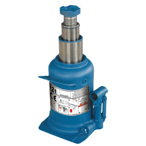 Домкрат гідравлічний пляшковий GTM TH812001 12т (240-590мм) двохштоковий Домкрат гідравлічний пляшковий GTM TH812001 12т (240-590мм) двохштоковий