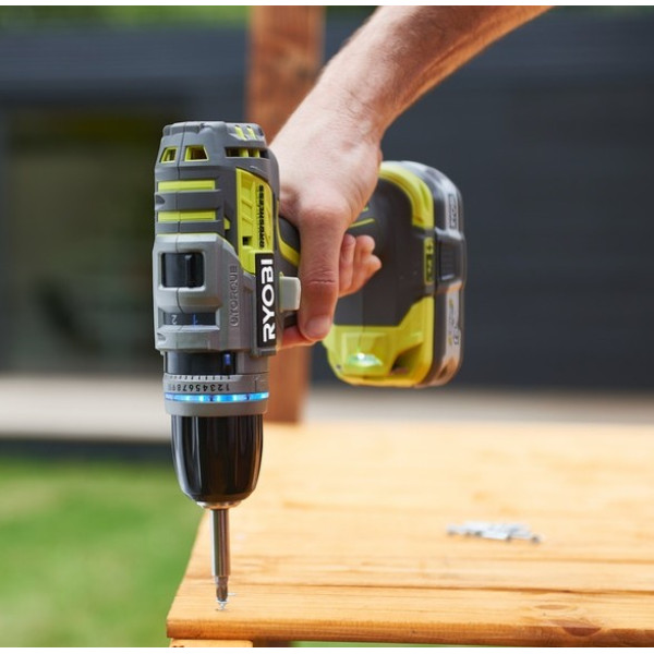 Картинка - Ударная дрель-шуруповерт RYOBI R18PDBL-0