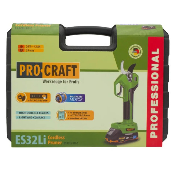 Картинка - Аккумуляторный секатор Procraft ES-32Li