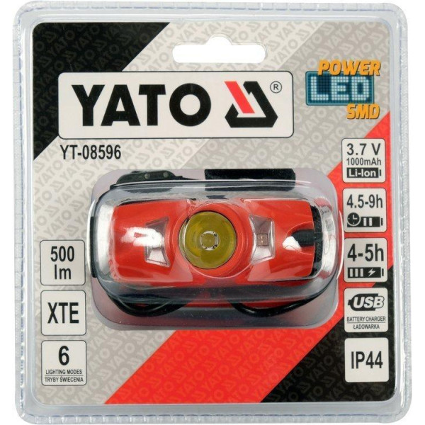 Картинка - Аккумуляторный фонарь налобный YATO YT-08596
