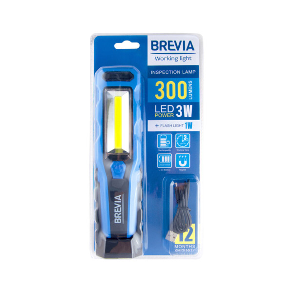 Фото - Ліхтар інспекційний Brevia LED 8SMD+1W LED 300lm 2000mAh microUSB