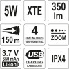 Картинка 3 - Фонарь светодиодный аккумуляторный XTE CREE YATO YT-08569
