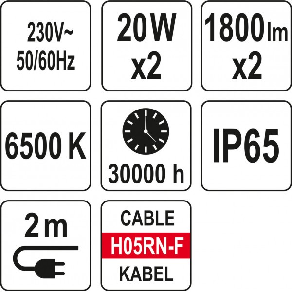 Фото - Світлодіодний прожектор SMD LED з підставкою YATO YT-81815