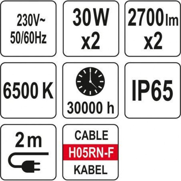 Фото - Прожектор із SMD-діодами на стійці YATO YT-81817