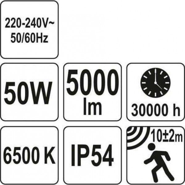 Фото - Прожектор з SMD-діодами і датчиком руху YATO YT-81829