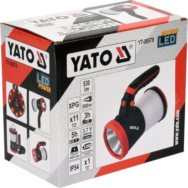 Картинка - Фонарь LED-диодный аккумуляторный с ручкой YATO YT-08579