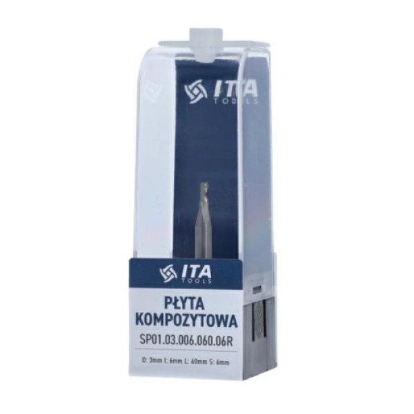 Картинка - Твердосплавная концевая фреза ITA Z1 D=3 I=6 L=60 S=6 RH SP01.03.006.060.06RE