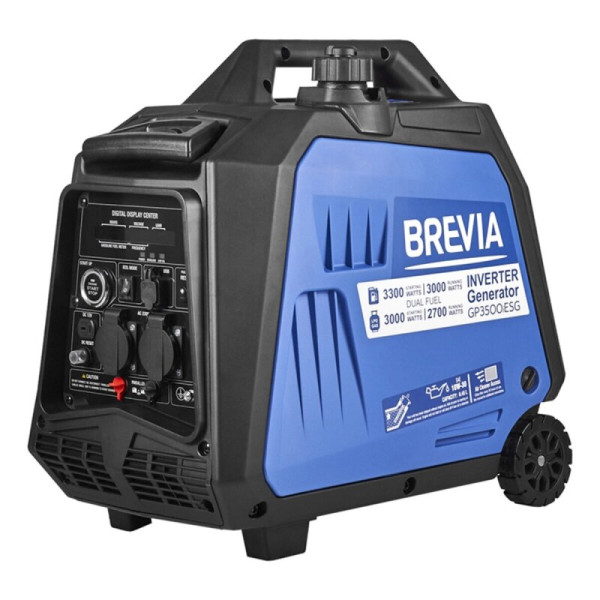 Картинка - Генератор Brevia инверторный газобензиновый 3,3кВт DUAL FUEL (ном 3,0кВт) GP3500iESG