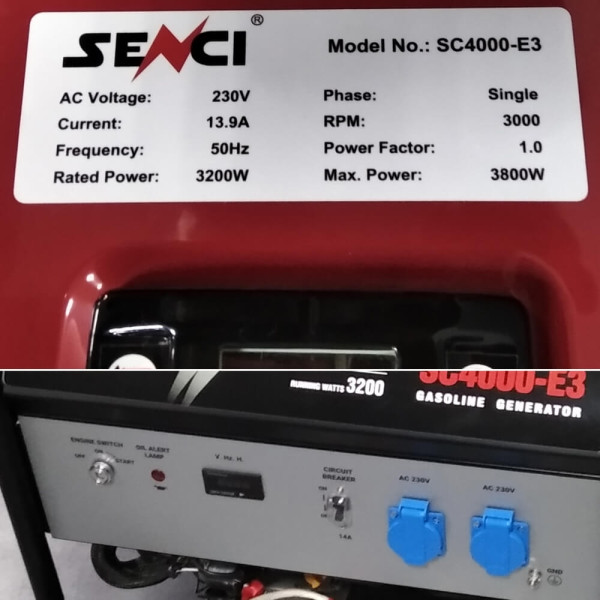Фото - Бензиновий генератор SENCI SC4000-E3