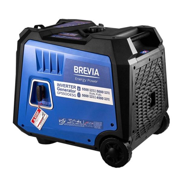Фото - Генератор Brevia інверторний газобензиновий 5,5 кВт DUAL FUEL (ном 5,0 кВт) GP5500iESG