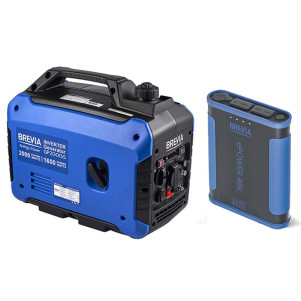 Інверторний бензиновий генератор Brevia GP2000iS + повербанк (Power Bank) Brevia ePower 48Ah