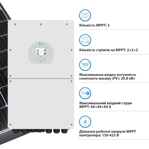 Картинка - Гибридный инвертор DEYE SUN-16K-SG01LP1-EU