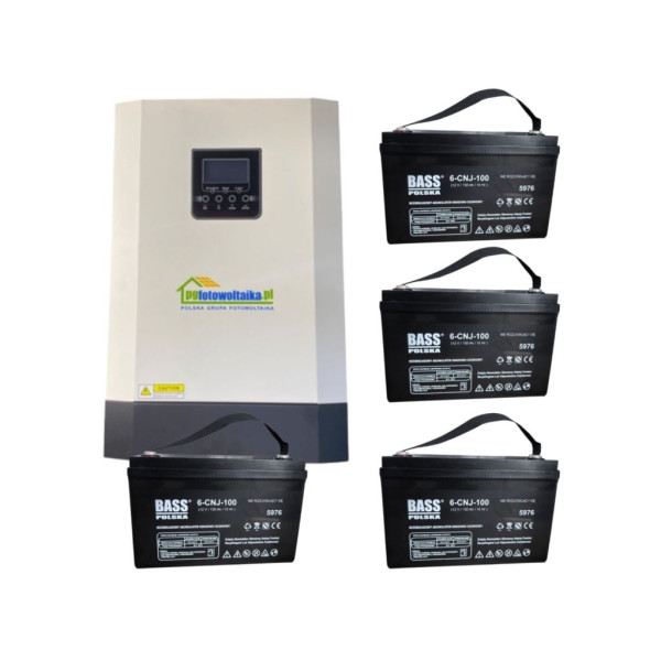 Фото - Сонячний фотоелектричний інвертор OFF-GRID PGF OG-5500 MPPT 5.5KW + WiFi + акумулятор Bass Polska AGM BP-5976