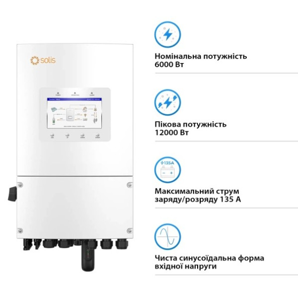 Картинка - Гибридный инвертор Solis S6-EH1P6K-L-PLUS