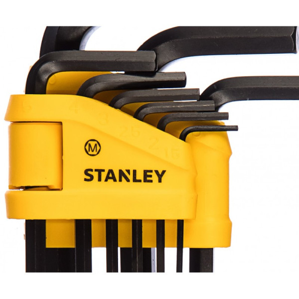 Фото - Набір ключів шестигранних STANLEY 9 шт. (1,5; 2; 2,5; 3; 4; 5; 6; 8; 10 мм), метричних.