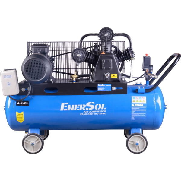Картинка - Компрессор воздушный с ременным приводом ENERSOL ES-AC480-100-3PRO